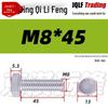 201 Stainless Steel Hex Head Full Thread Bolt: Wear & Corrosion Resistant, M4-M14 for Aerospace Machinery