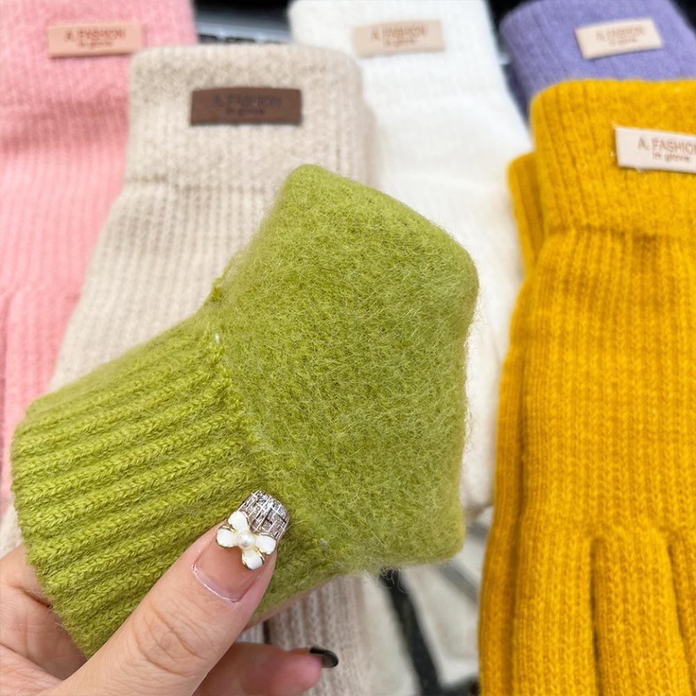 Thick Plush Sport Cycling Gloves Warm Knitted Gloves New Touch Screen Gloves  Women