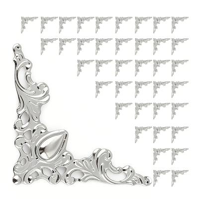 40Pcs Book Corner Protector Metal Retro Antique Photo Scrapbook Album Corners Decor White