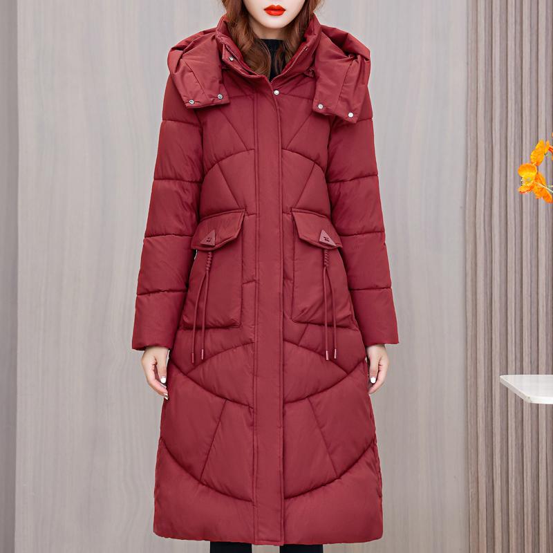 Warme lange Parkas für Frauen Mantel Mode dicke Damen Wintermäntel mit Kapuze