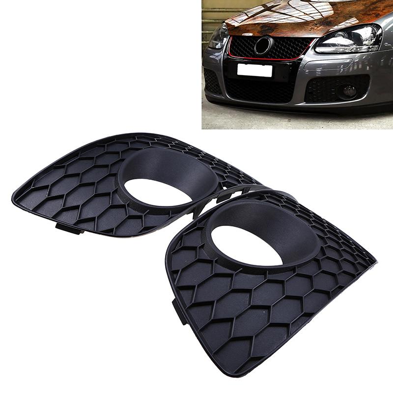 Set di coperture a rete per griglia centrale inferiore del paraurti anteriore nero opaco e griglia fendinebbia per VW Golf MK5 GTI Jetta 2004-2009 Sostituzione
