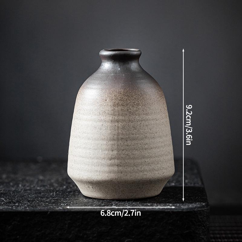 Japanese Ceramic Vase Handmade Retro Flower Vases Simple Mini Bud Vase Wedding Flower Arrangement Living Room Home Decoration