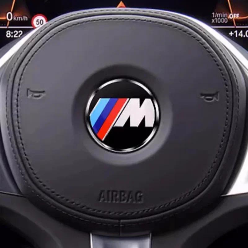 2025 Hot 1Pcs 46mm Car Steering Wheel Badge Emblem Sticker For All BMW Series E36 E46 E53 E90 E60 E61 E93 E87 X1 X3 X5 X6 F30 F2