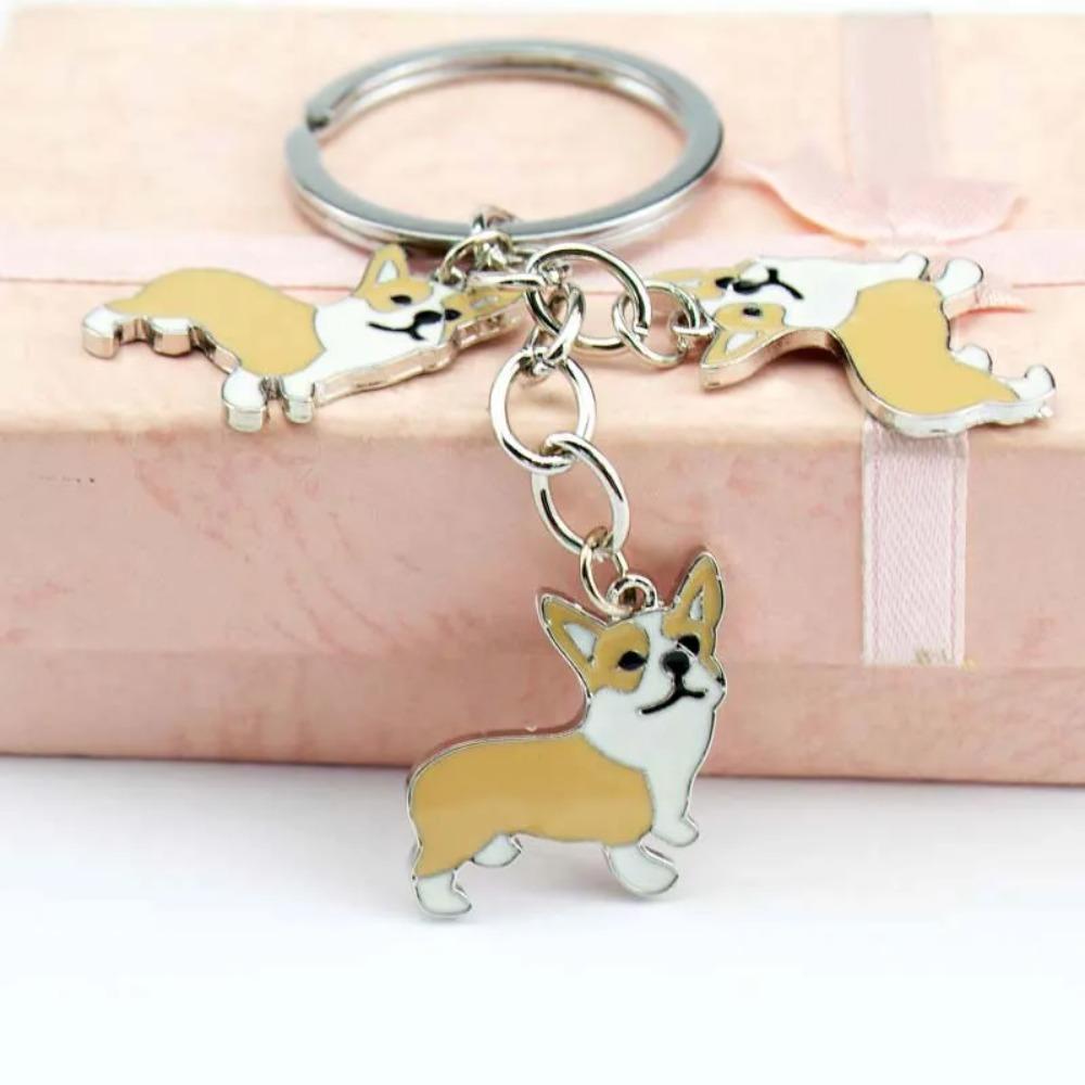NOVO Chaveiro de Cachorro Welsh Corgi Fofo para Mulheres Bolsa Pingente Chaveiro Chaveiro Porta-chaves Masculino Porta-chaves de Carro Charme Jóias EU AMO PRESENTES DE CÃES