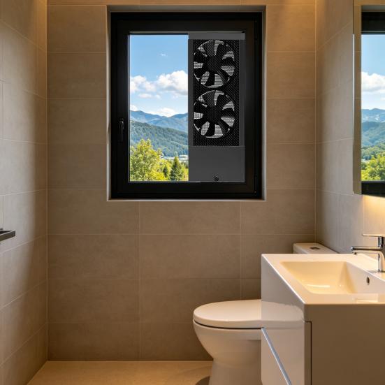 Exhaust Fan for Sliding Windows Reversible Airflow Fan with Double-Layer Metal Mesh Powerful Quiet