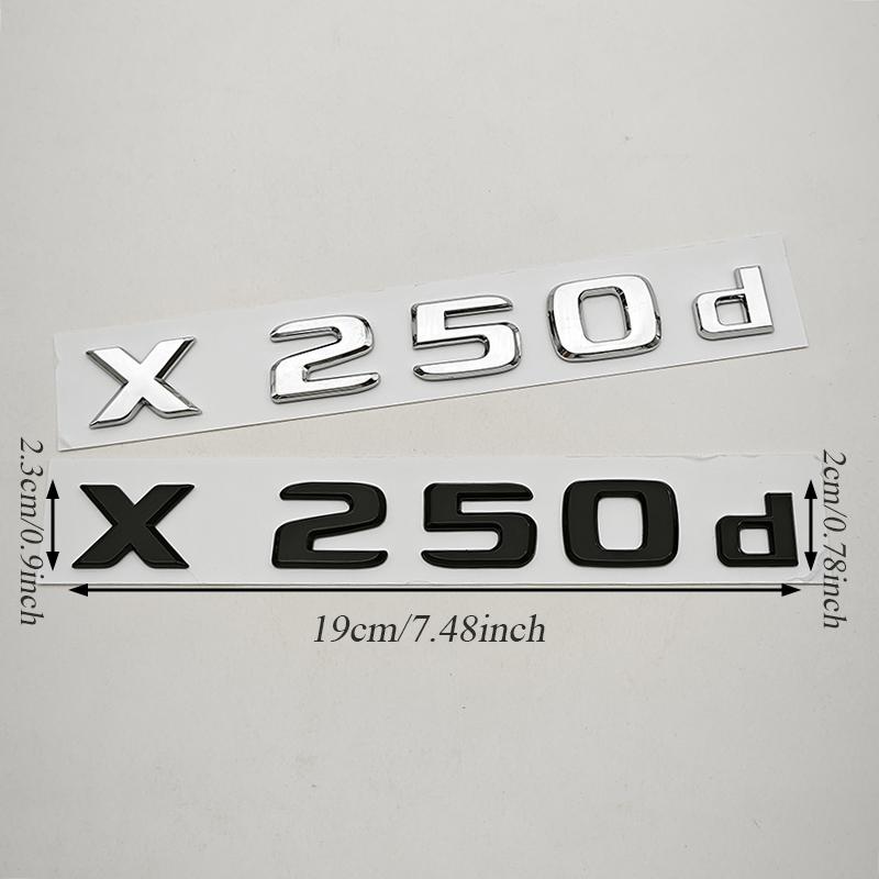 3D ABS Car Letters Rear Trunk Badge Logo X250d X350d Emblem Decals For Mercedes Benz Pickup Truck X250d X350d Tail Accessories