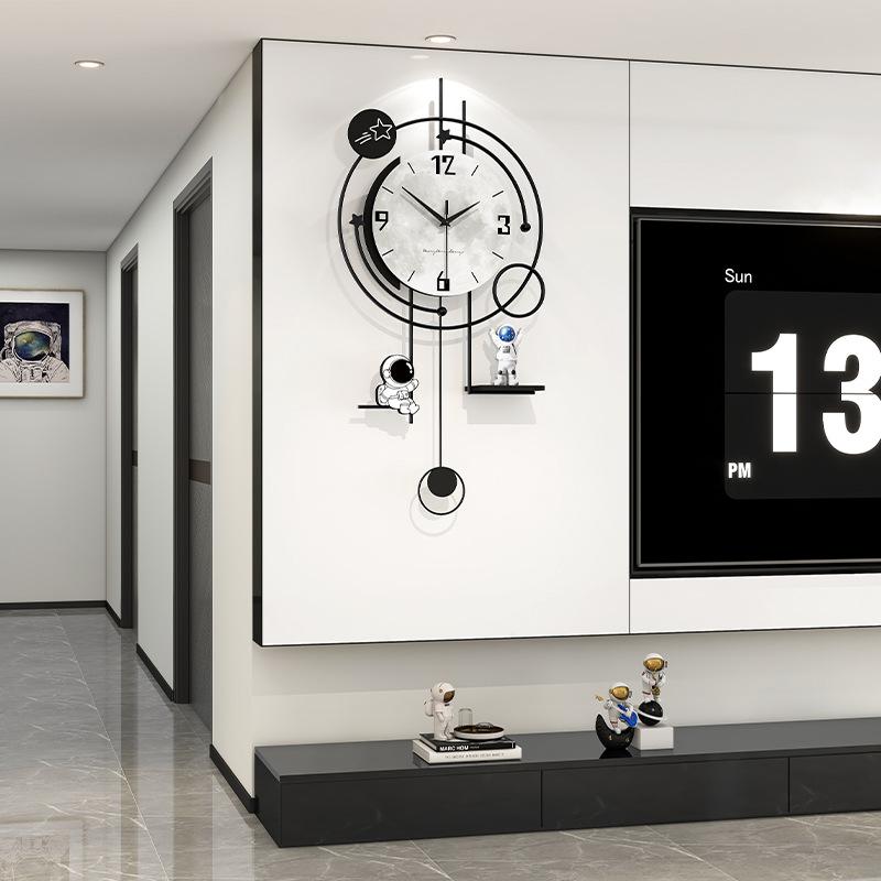 Modern minimalist wall clock living room, dining room decoration silent clock no punching clock wall mounted clock