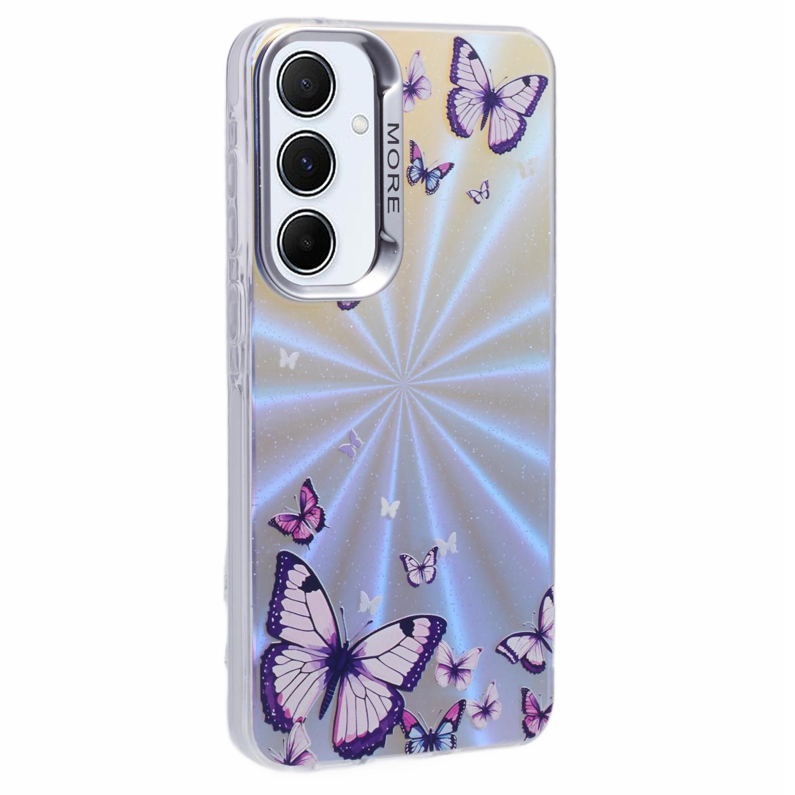 

For Samsung Galaxy A55 5G Case Butterfly Pattern TPU+PC Laser Bling Phone Cover AB3