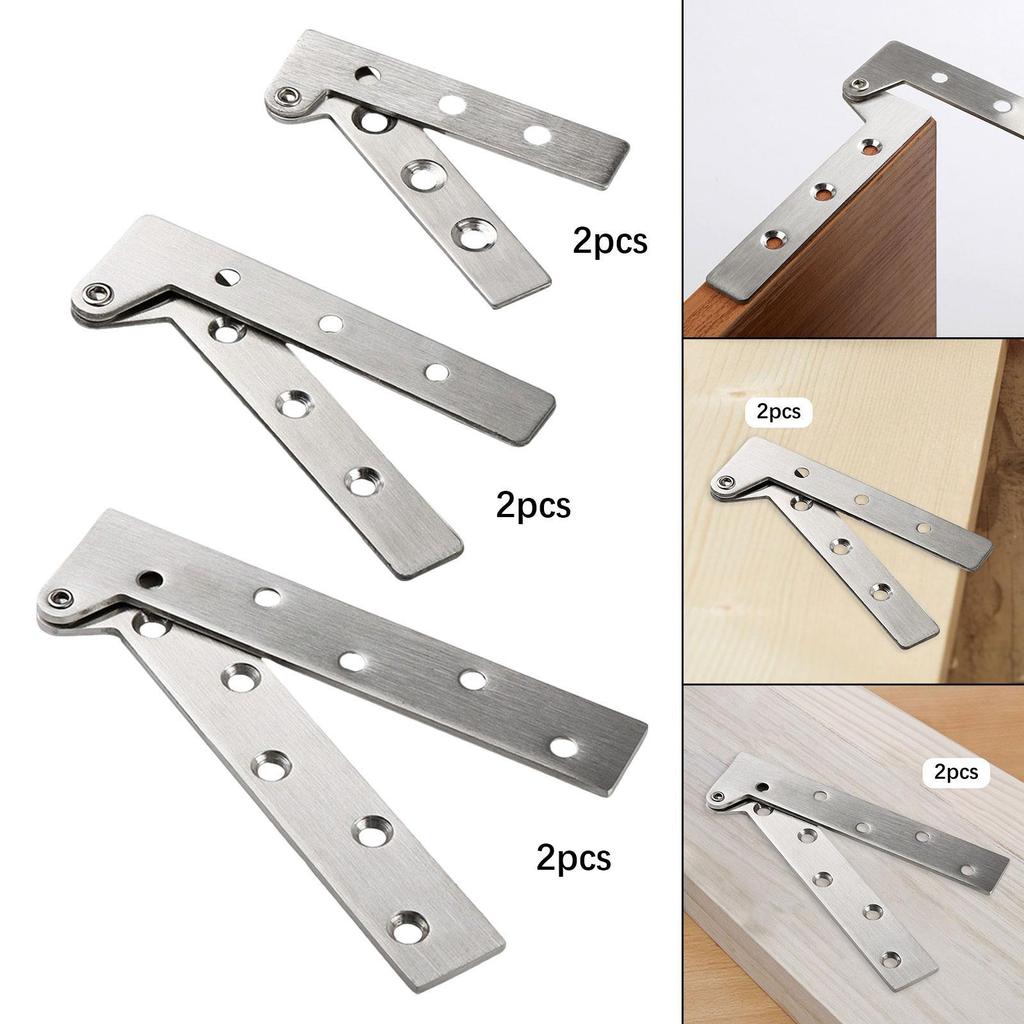 2x Stainless Steel High Strength Easy to Install Hidden Kitchen Cabinet Hinges for Bedroom Kitchen Home Use Living Room Bathroom