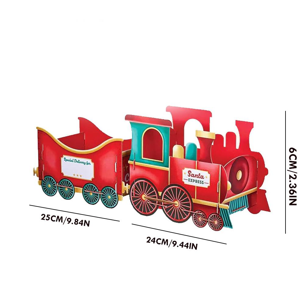 Gingerbread Christmas Train Box Holiday Decor for Mantel, Desk, Home & Party Festive Decorative Storage for Office, Living room
