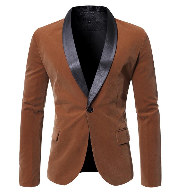 Men's Casual Green Fruit Collar One-button Suit