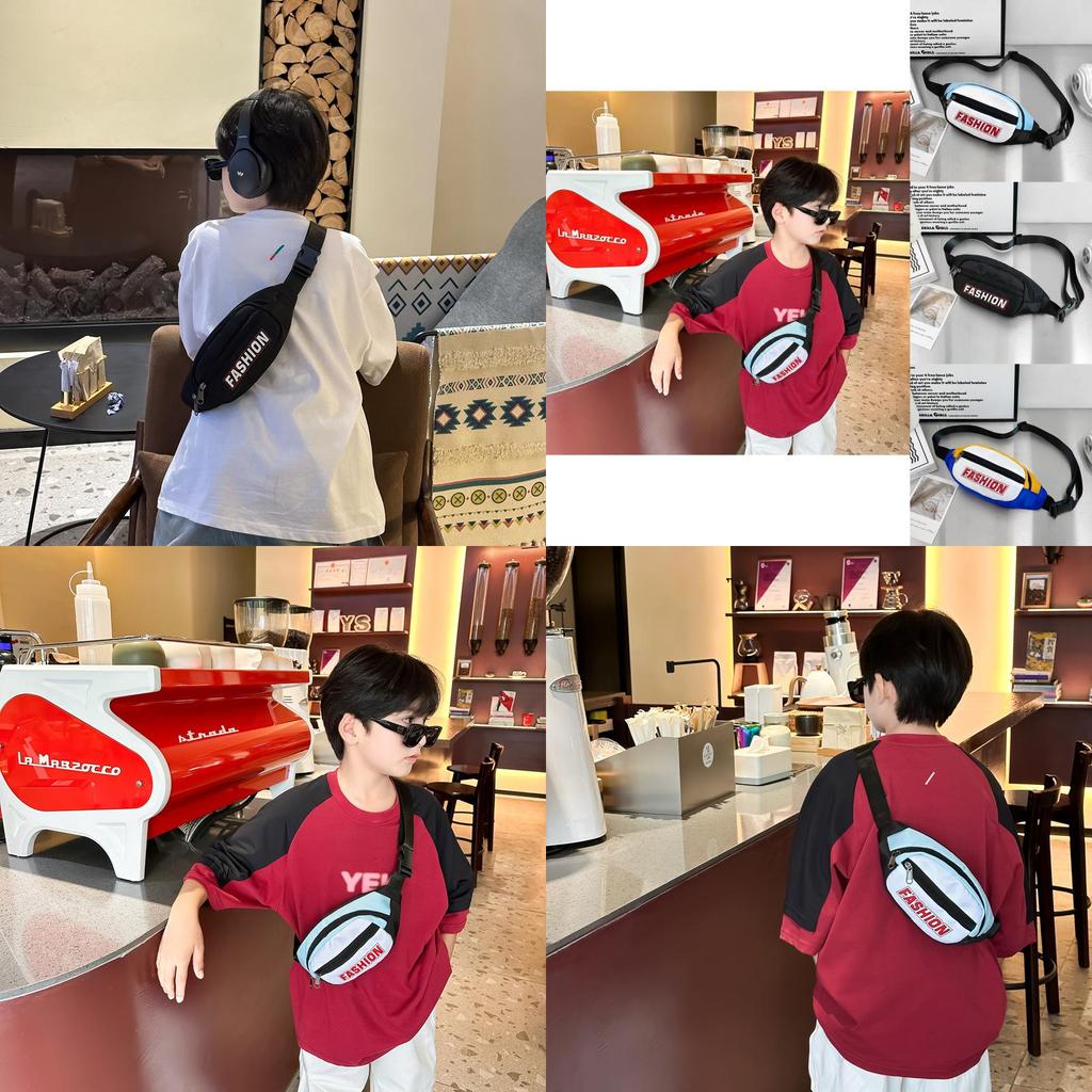 Trendy Korean Style Children's Crossbody Bag With Color Block Design For Kids