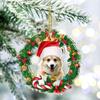 2025 Nuovo ciondolo per auto con ghirlanda piatta in acrilico 2D, decorazione natalizia per cani, albero di Natale, decorazione per la casa