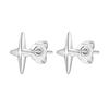 Vnox Small Cross Unisex Earrings, Four Pointed Star Mens Women Stud Earrings, Anti Allergy Stainless Steel Brincos Jewelry