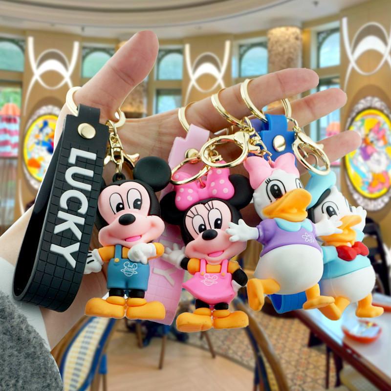 Disney Character Keychain Cute Minnie And Daisy Backpack Pendant Rubber Charm