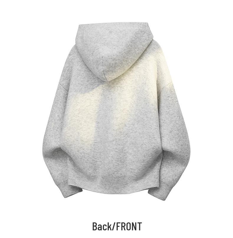 2025 Autumn/Winter High Neck Korean Style Double Zipper Knitted Cardigan for Couples – Loose Fit Sweater