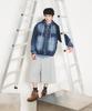 Annoyed Cut Brushed Denim Zip-Up Hoodie Lq1Ju032_Indigo