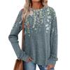 Women's Printed Lightweight Brushed-Cotton Round Neck Top