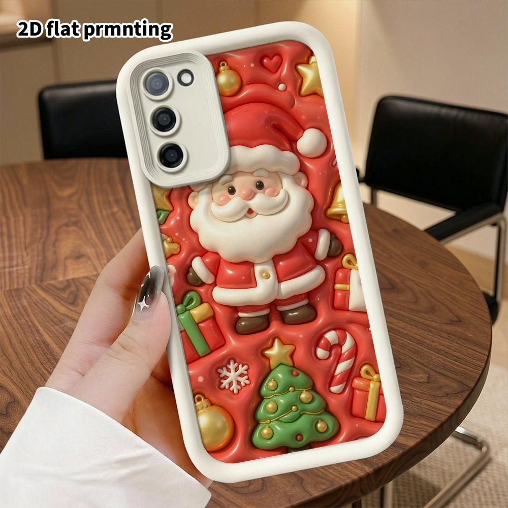 Phone case: 2D flat, suitable for Samsung Galaxy A34 A35 M05 M06 S20 S22 S21 FE Plus 5G protective case, Santa Claus, Christmas and Halloween, perfect