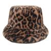 Women S Leopard Print Bucket Hat Winter Thick Warm Stylish Casual