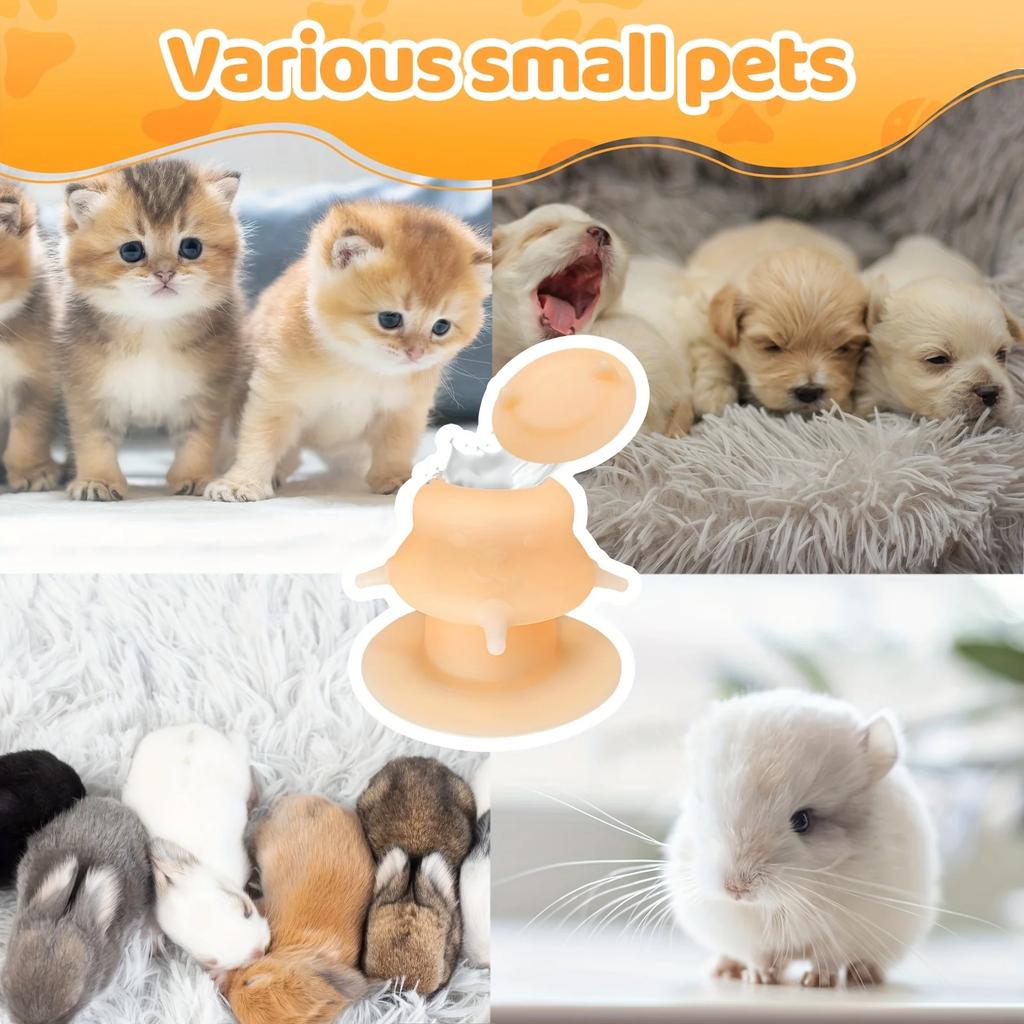 2026 New Kitten Feeding Device, 7.78 Oz, with 4 Soft and Durable Silicone Pacifiers for Easy Feeding Pet Products Cat Dog
