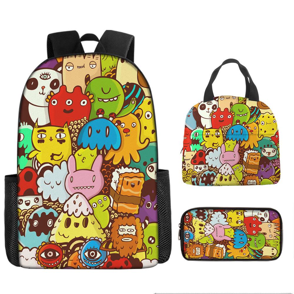 Class Garden Cartoon Primary and Secondary School School Bag Children's Backpack Backpack Three-piece Set
