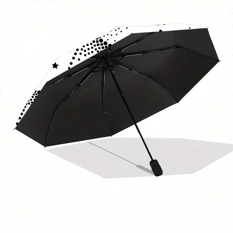 1pc Galaxy Dots Automatic Open/close Folding Compact Umbrella, 8-Rib Sturdy Canopy, Lightweight Portable, Everyday Use, Gift, Outdoor Umbrella, Travel