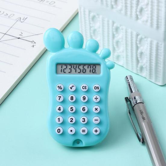 Calculator Design drăguț în formă de picior Ecran LCD cu 8 cifre Multifuncțional cu butoane confortabile din silicon Calculator