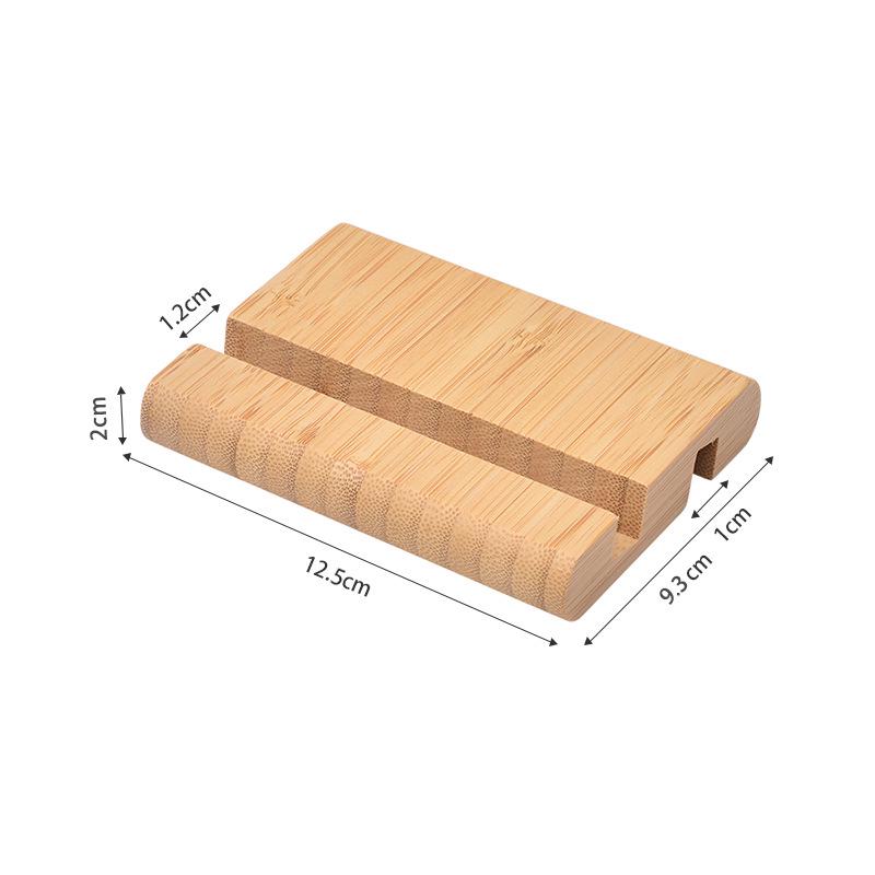 Bamboo Phone & Tablet Holder with Amplifier - Customizable Logo