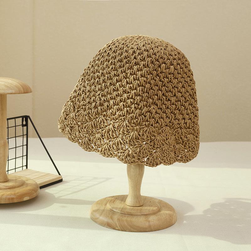 Hat Female Weave Petals Along Straw Hat Female Summer Sun Hat Small Bucket Fisherman Hat