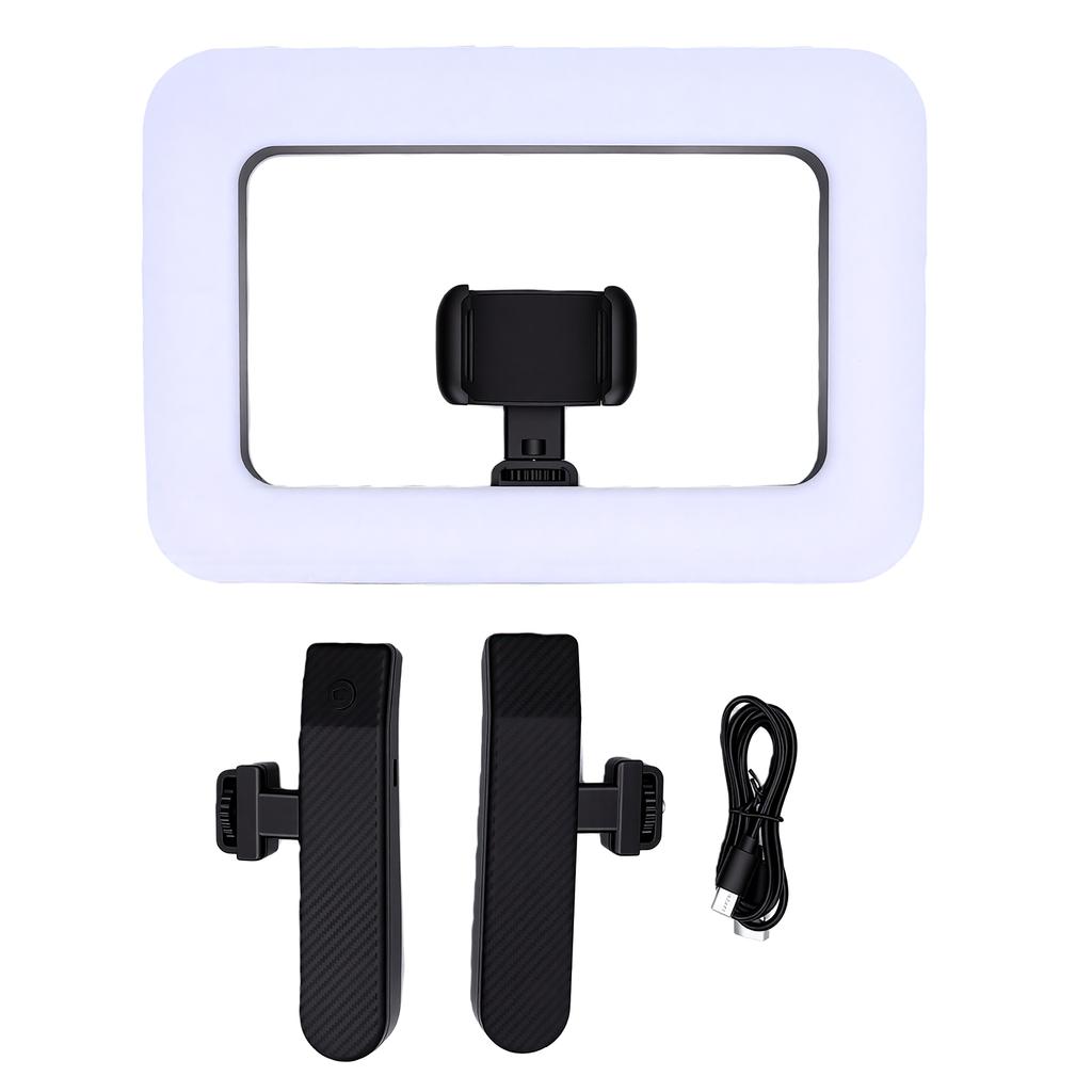 Smartphone Video Rig with 2900K-7000K CRI 95+ LED Light Handheld Cell Phone Stabilizer with Selfie Light for Live Streaming Makeup