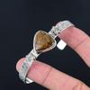 925 Silver Pear Bronzite Stone Trendy Anniversary Wedding Boho Bangle Jewelry