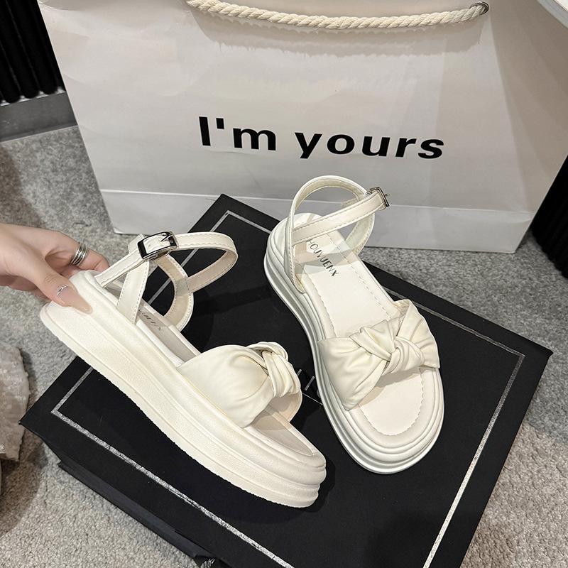 

Женские сандалии 2025 лето новые сексуальные с надписью модные кожаные на толстом каблуке водонепроницаемые на платформе платформа платформа на среднем каблуке туфли 42 бежевый