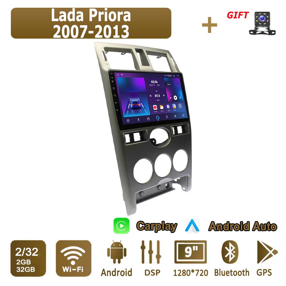 Android Carplay Autoradio Für Lada Priora 2007-2013 Multimedia Player Head Unit Stereo GPS Navigation BT WIFI 4+64GB