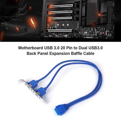 Motherboard Panel Bracket Extension Cable USB 3.0 20 Pin To Dual USB3.0 Baffle Adapter Cable for PC Computer