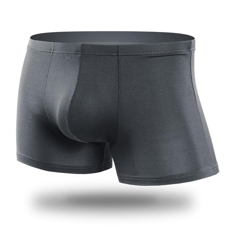 Pánské bezešvé boxerky z ledového hedvábí - Lehké, prodyšné, jednobarevné na jaro/léto