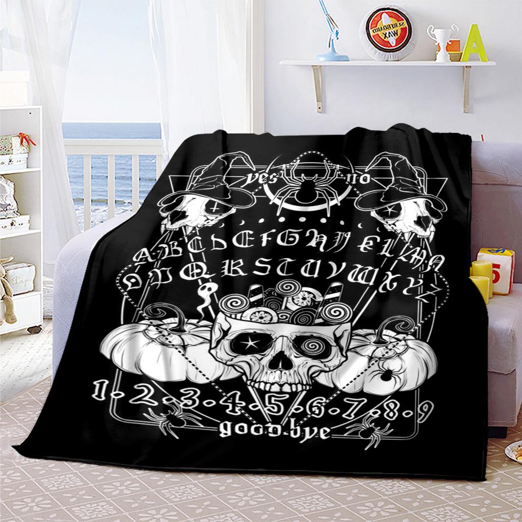1PC Spirit Board Ouija Print Plush Blanket Perfect All Seasons Soft Comfortable Sofa Office Travel Festive Gift