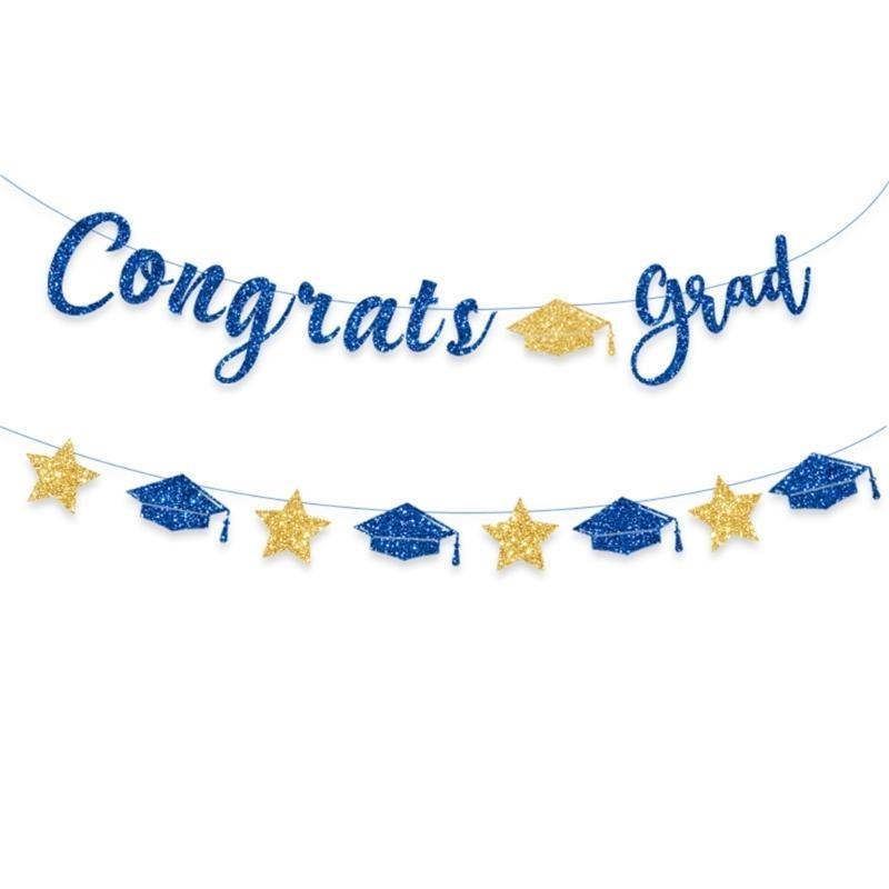 Glittering Congrats Grads Ornament Graduation Party Hanging Decoration for Class of 2025 for Decoration Celebration