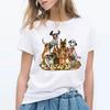 A Group Of Dogs Fox Terrier Print Vintage T Shirt Women Clothes 2024 Summer Top Female T-Shirt White Dog Lover Gift Tees