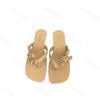 Fashion French Style Retro Belt Buckle Design Flip Flops for Women 2025 Summer Open Toes Comfortable Fashion Slippers Beach Flat Sandals