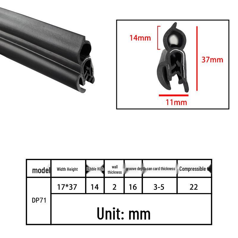 High-Temperature Resistant U-Shaped Rubber Sealing Strip for Dustproofing Electrical Cabinets and Car Doors