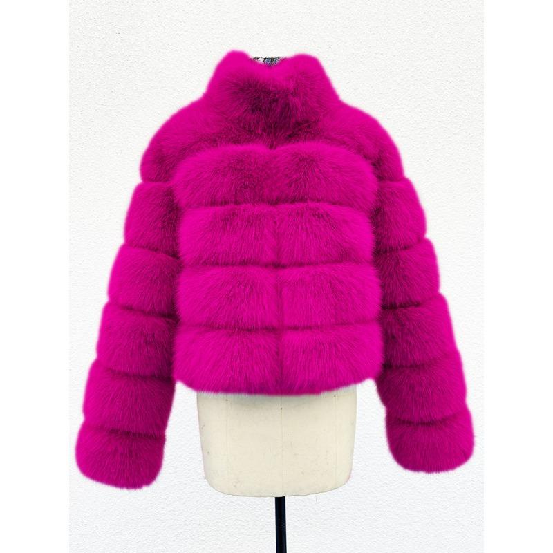 S-6XL large size women's fox fur coat, winter new fashionable versatile environmentally friendly artificial fur coat