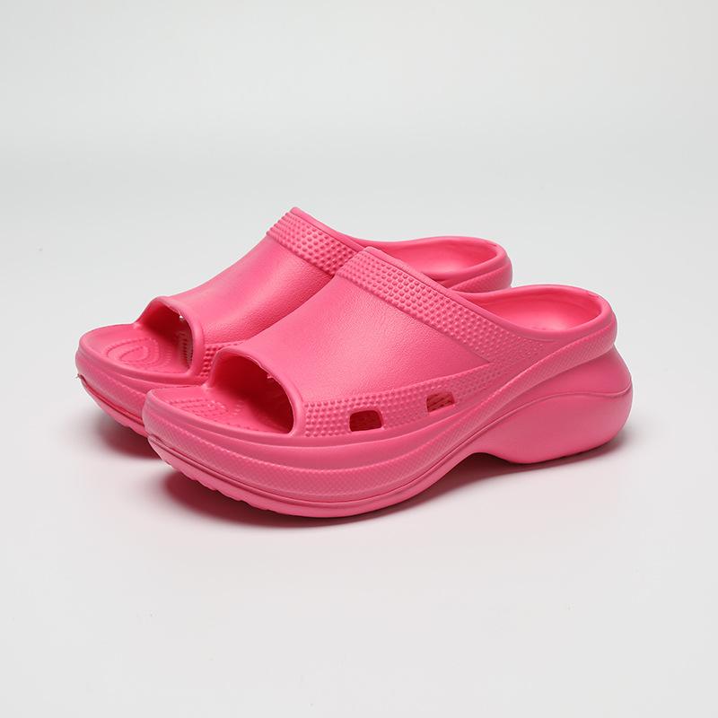 Fashion Soft Sole Chunky Platform Wedge High Heel Outdoor Slippers Women Casual Eva Non Slip Sandals 2025 Lightweight Beach Slippers