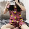 2 Teile/satz Cartoon Tier Frauen Nachtwäsche Kurzarm Top Shorts Pyjamas Set