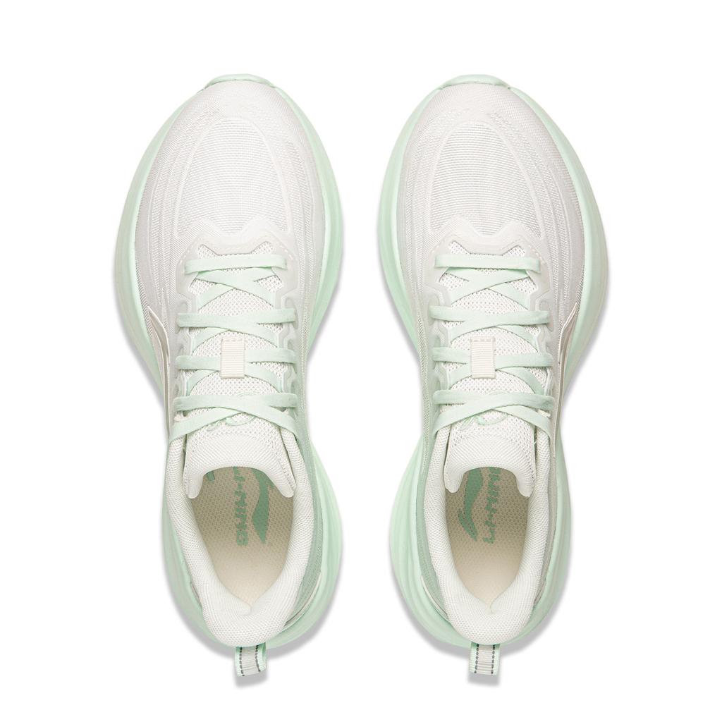 LiNing Lingbo 2 Dicke Sohle Erhöhte Höhe Weicher Rückprall Laufschuhe Damen Sneaker Himmelblau Cremeweiß ARSW042-2