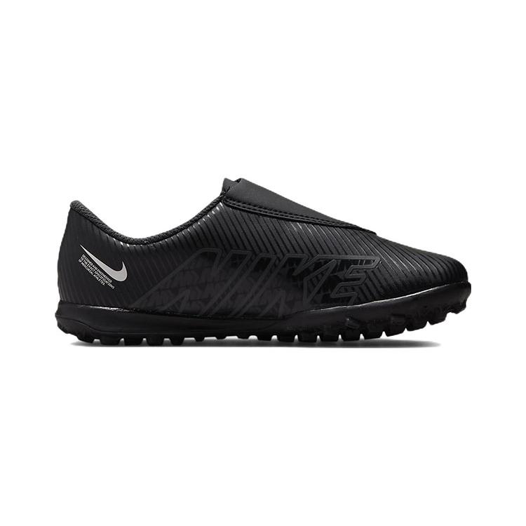 Nike Mercurial Vapor 15 Club TF Grassland Hook and Loop Abrasion Resistant Low Top Soccer Shoes Black Kids' DJ5966-001