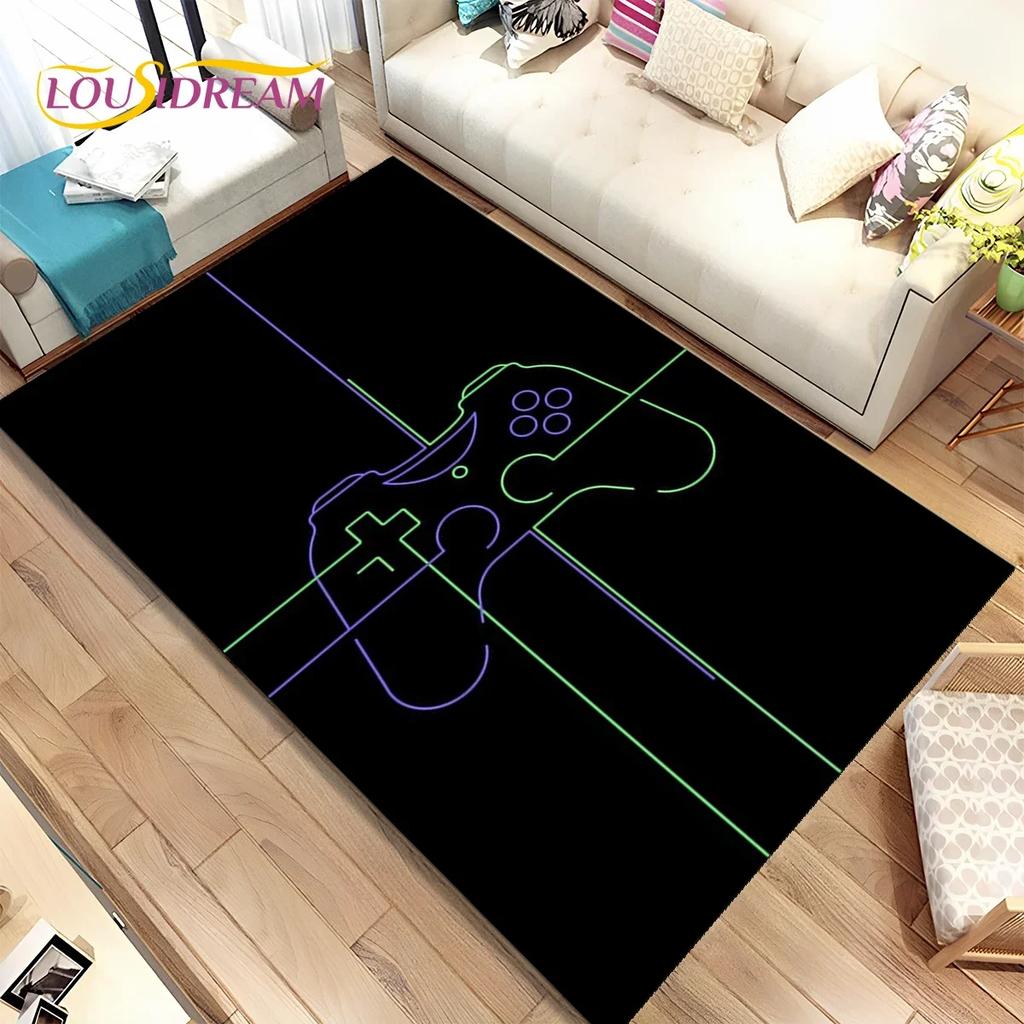 Cartoon Game Gamer Gamepad Carpet Rug for Bedroom Living Room Home Sofa Decoration,Children Play Large Decor Floor Mat Gift