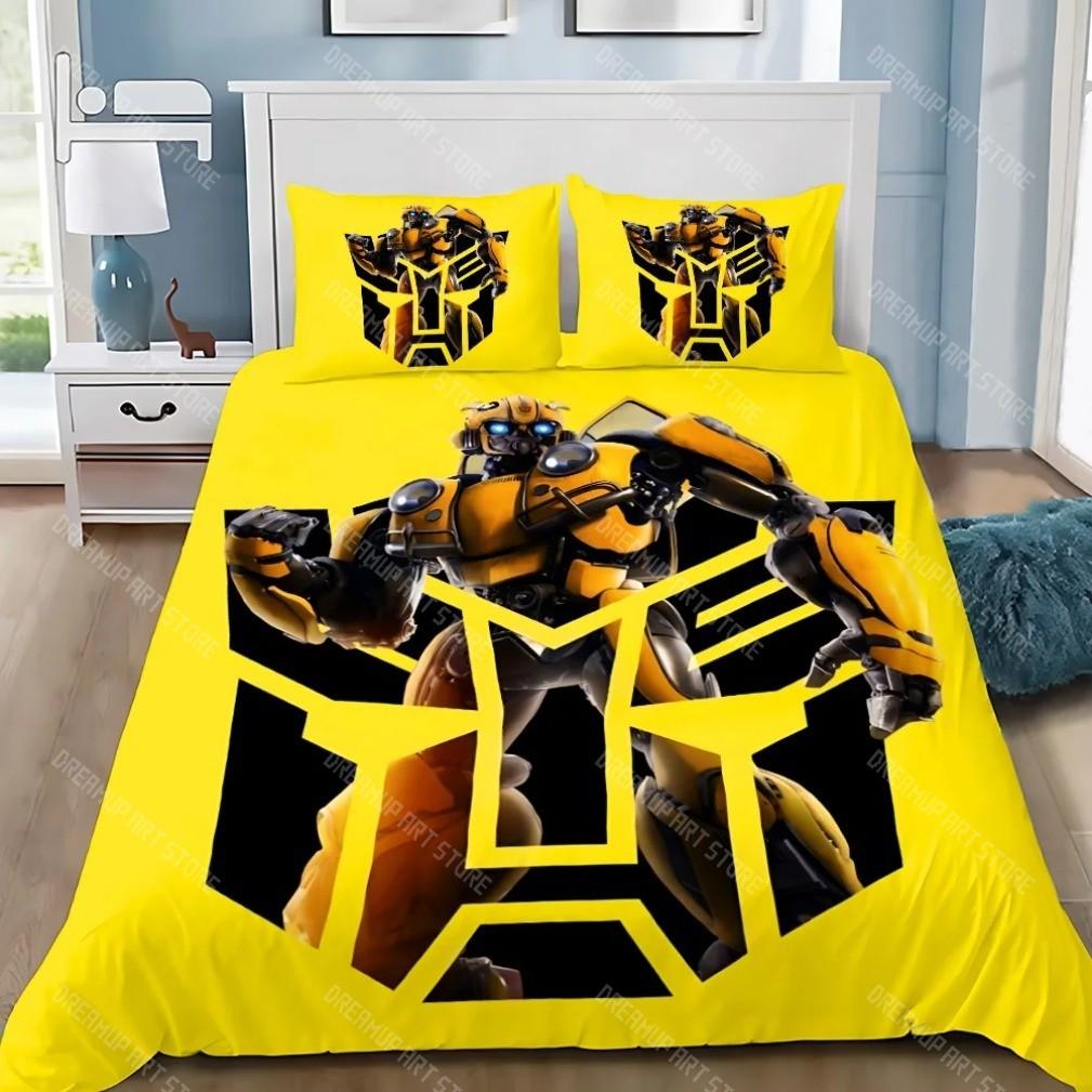 Cartoon T-Transformers Bedding Set for Children Adult Gift Robot Duvet Cover Pillowcase Single Double Large Size