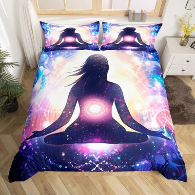 Chakra Bettbezüge Queen Leichte Bettwäschesets Zen Spirituelle Bettwäschesets Schlafzimmerdeko 1 Bettbezug 2 Kissenbezüge Keine Steppdecke