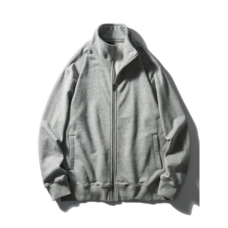Stand Collar Sweatshirt Sports Zipper Cardigan Knitted Jacket Men's Spring and Autumn Style Export American Retro Casual Jacket